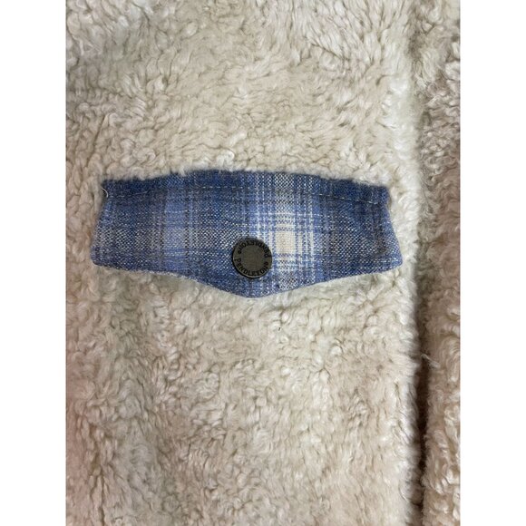 Pendleton Beige Sherpa Fleece Jacket L/G Full Zip Plaid Lining Womens Outerwear - Picture 16 of 16